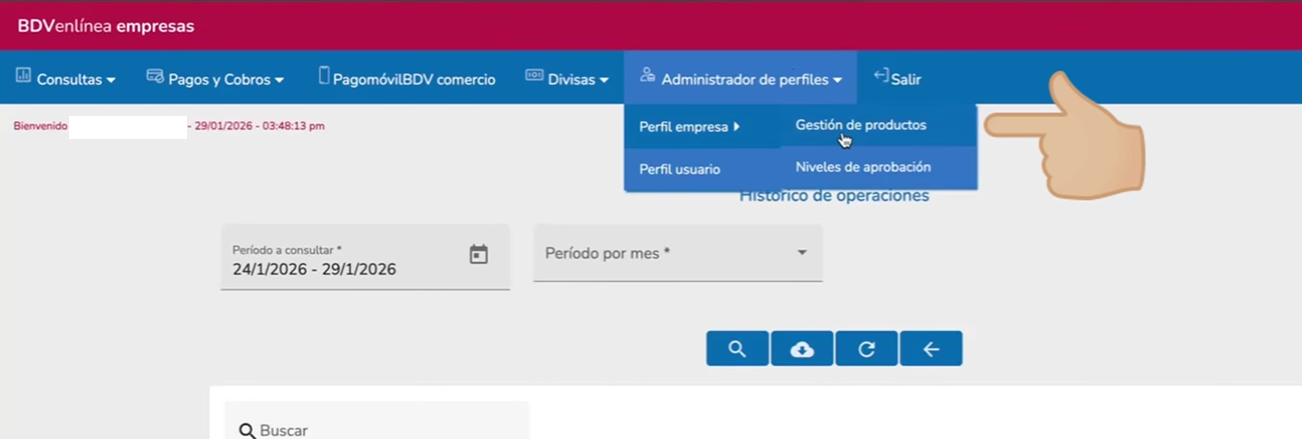 BDV Menú - Gestión de productos